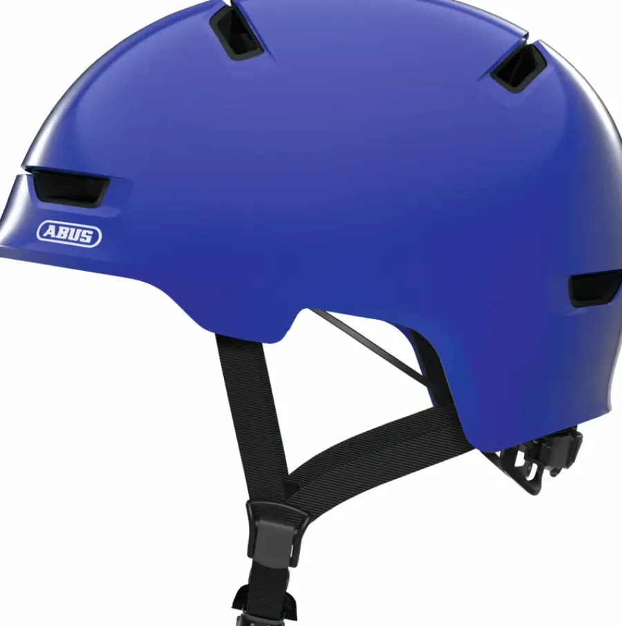 Fietskleding > Abus Fietshelm Youth shiny blue M