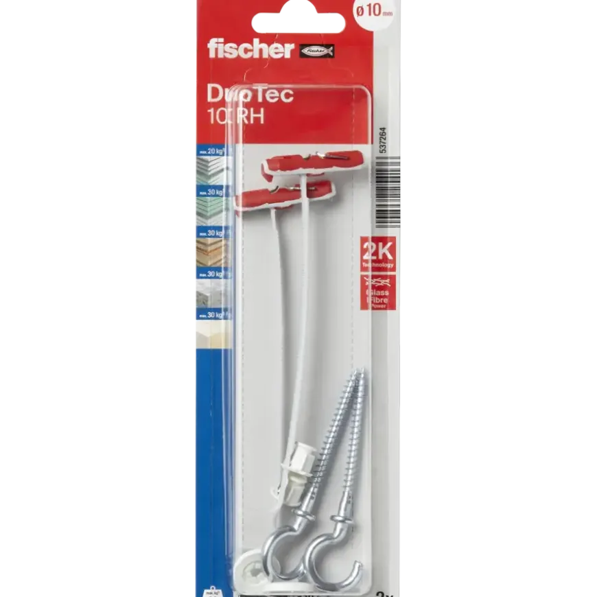 Fischer Hollewandplug DuoTec 10 mm met schroefhaak 2 stuks
