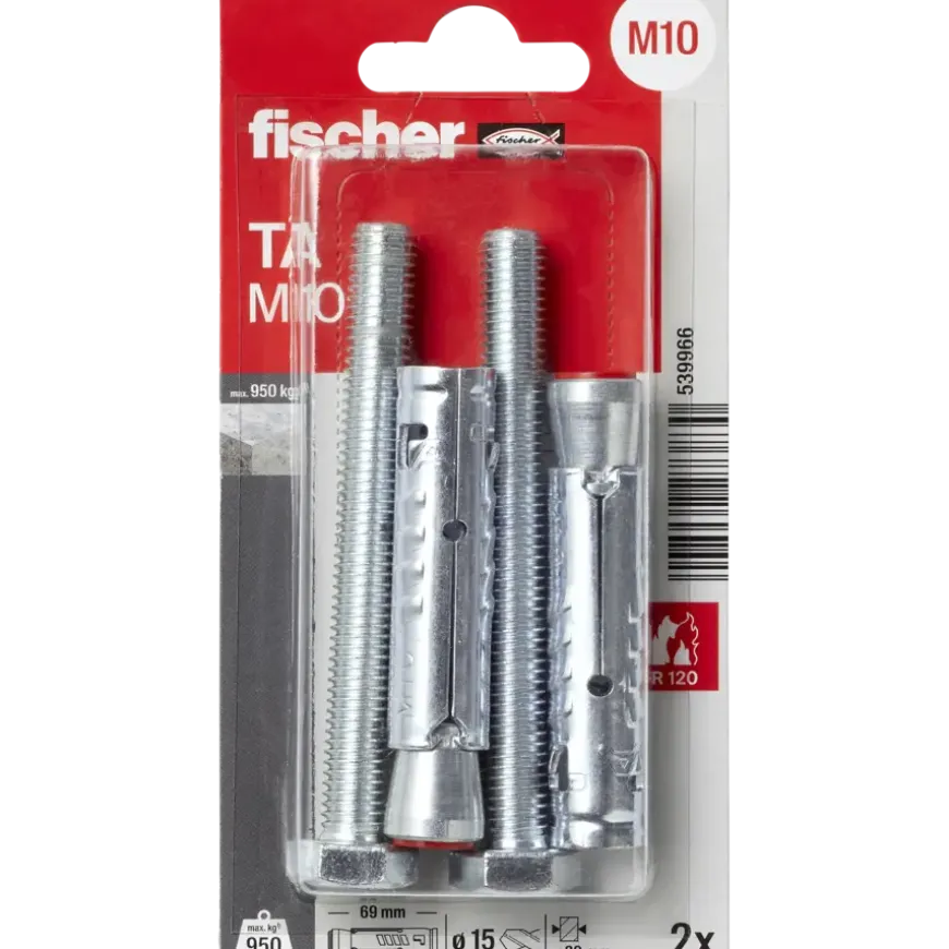 Fischer Hulsanker TA M10 15x69mm 2 stuks