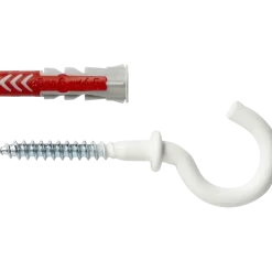 Fischer Universeelplug DuoPower 6x30mm met witte schroefhaak 6 stuks