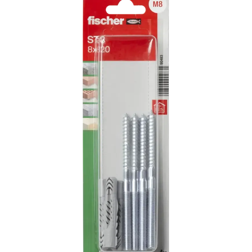 Fischer universele pluggen met stokschroeven STS 8x120 mm