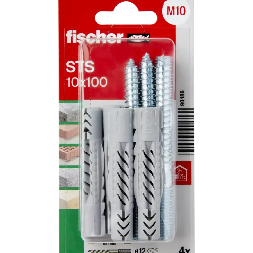 Fischer universele pluggen met stokschroeven STS 10x100 mm