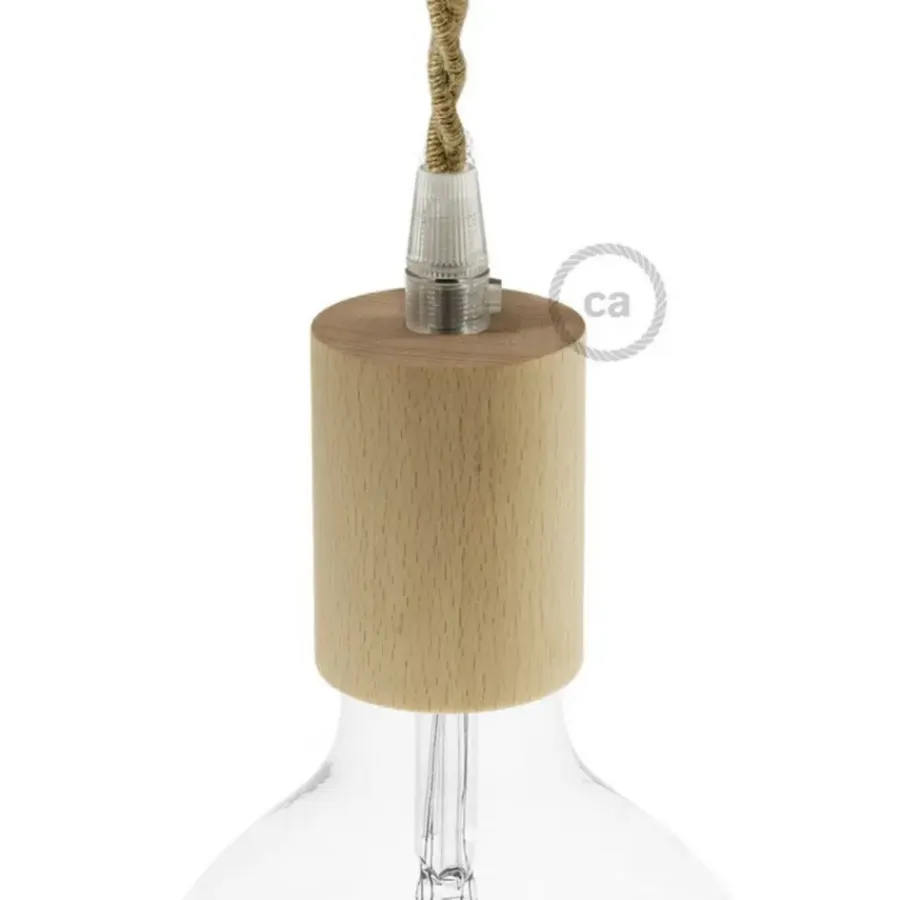 Fittingen > Creative Cables Fitting hout E27 naturel