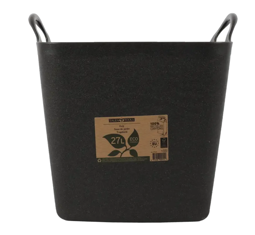 Flexibele kuip / emmer Zwart 27L (100% gerecycled)