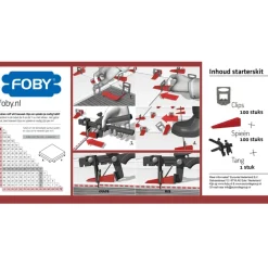 Tegel- & Metselgereedschap > Foby levelling systeem starterskit 3 mm met clips, spieën en tang