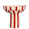 Fruit schaal op standaard rood - h28xd28,5cm