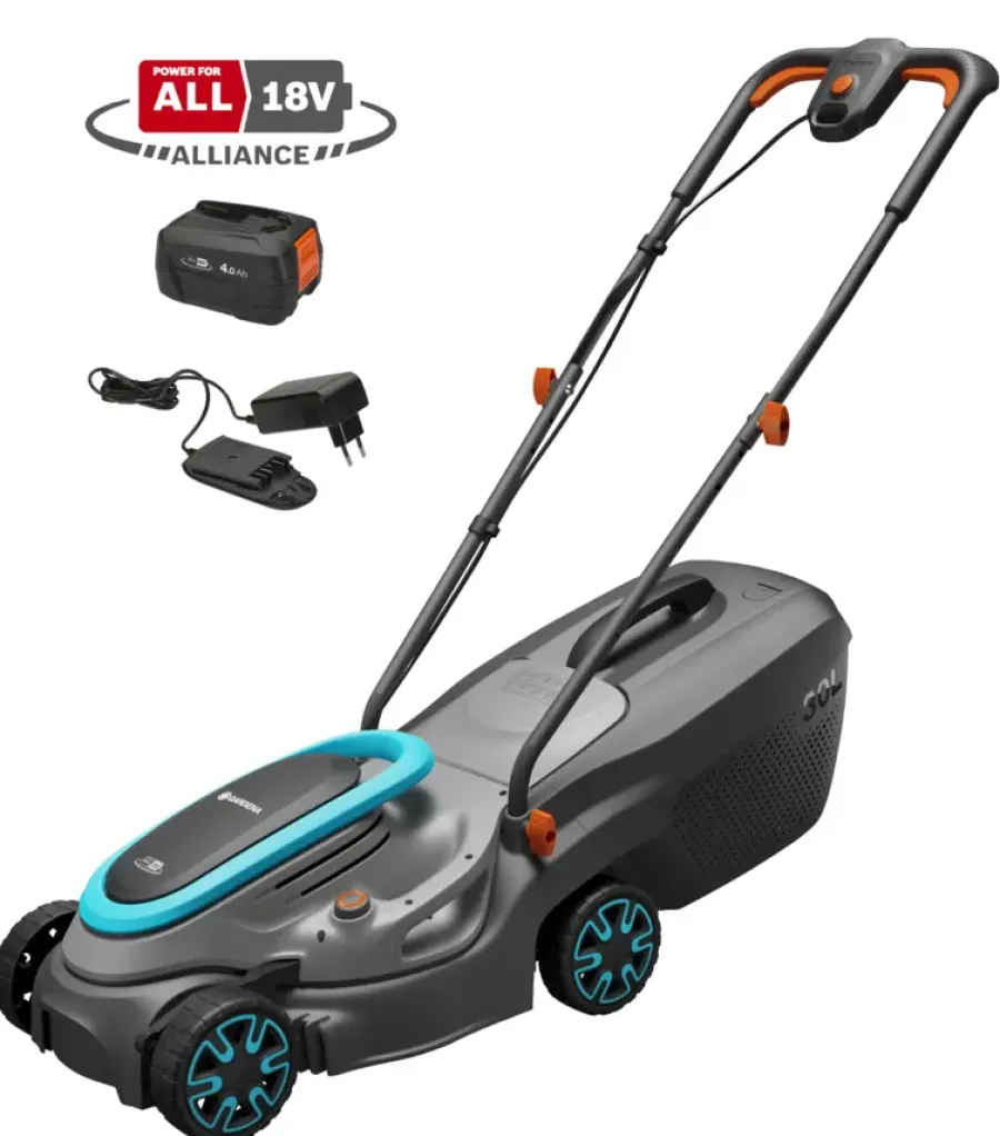Grasmaaiers > Gardena 18V grasmaaier Powermax P4A 32cm (P4A) incl. 4.0Ah accu + lader