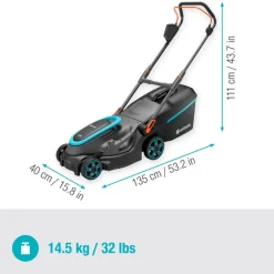 Grasmaaiers > Gardena 2x18V grasmaaier Powermax P4A 37cm (zonder accu)