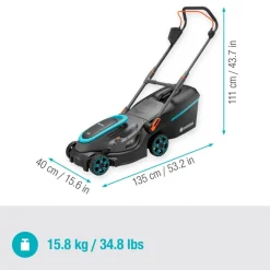 Grasmaaiers > Gardena 2x18V grasmaaier Powermax P4A 37cm incl. twee 4.0Ah accu's + lader