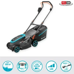 Grasmaaiers > Gardena 2x18V grasmaaier Powermax P4A 37cm incl. twee 4.0Ah accu's + lader
