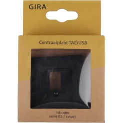 Afdekramen|Inbouw Schakelmateriaal > Gira E2 Afdekplaat USB Mat Zwart