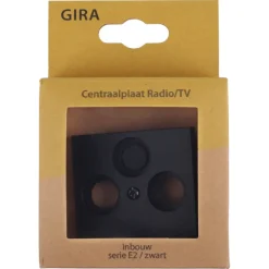 Inbouw Schakelmateriaal|Opbouw Schakelmateriaal > Gira E2 Centraalplaat Radio/TV Mat Zwart