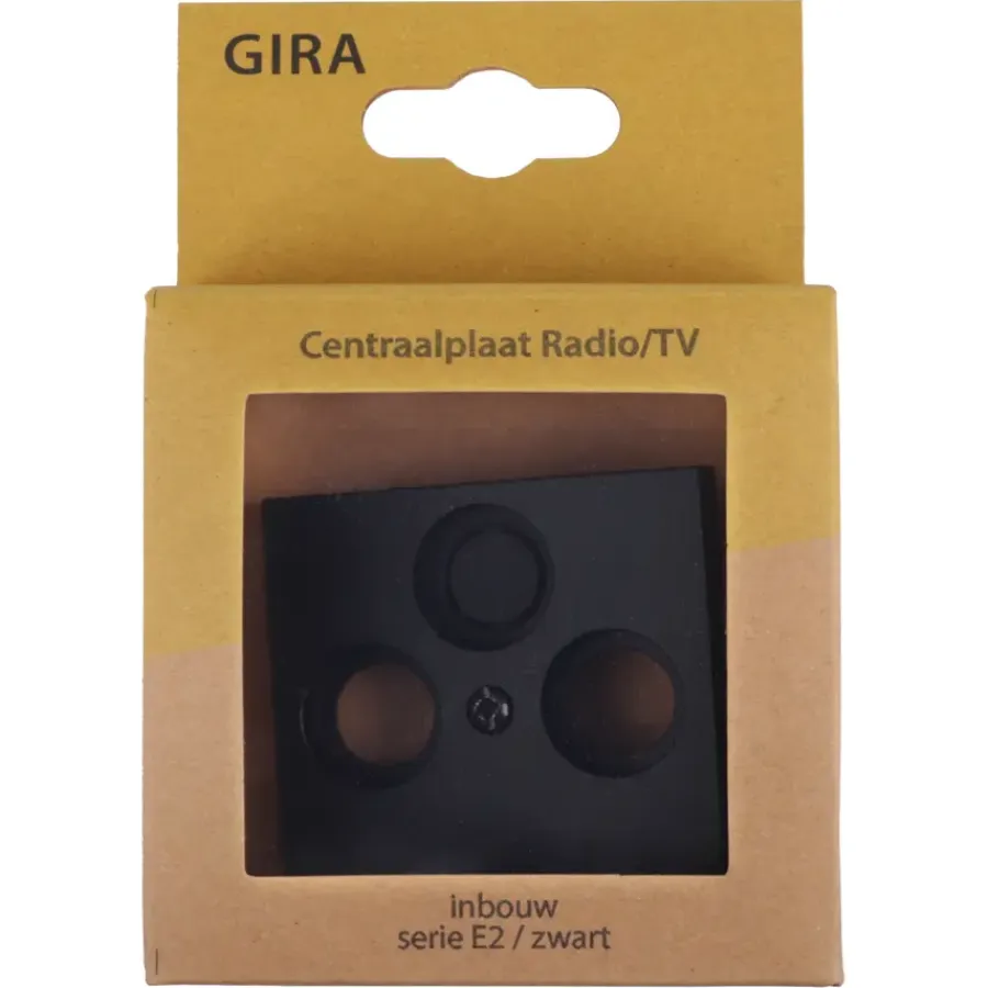 Inbouw Schakelmateriaal|Opbouw Schakelmateriaal > Gira E2 Centraalplaat Radio/TV Mat Zwart