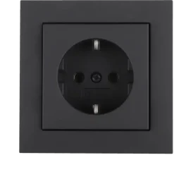 Inbouw Schakelmateriaal|Stopcontacten & Overige Contactdozen > Gira E2 Inbouw Enkel Geaard Stopcontact Mat Zwart