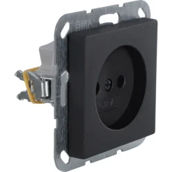Inbouw Schakelmateriaal|Stopcontacten & Overige Contactdozen > Gira E2 Inbouw Enkel Stopcontact Mat Zwart