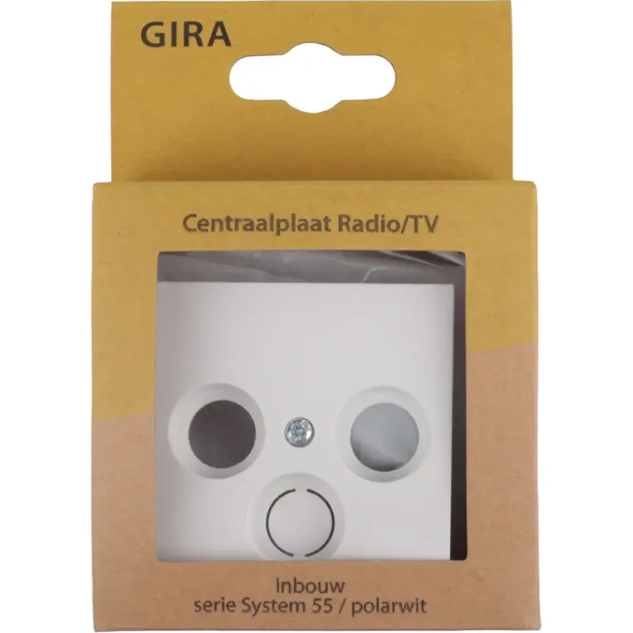 Inbouw Schakelmateriaal|Opbouw Schakelmateriaal > Gira ST55 Centraalplaat Radio/TV Wit