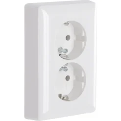 Inbouw Schakelmateriaal|Stopcontacten & Overige Contactdozen > Gira ST55 Inbouw Dubbel Geaard Stopcontact Wit