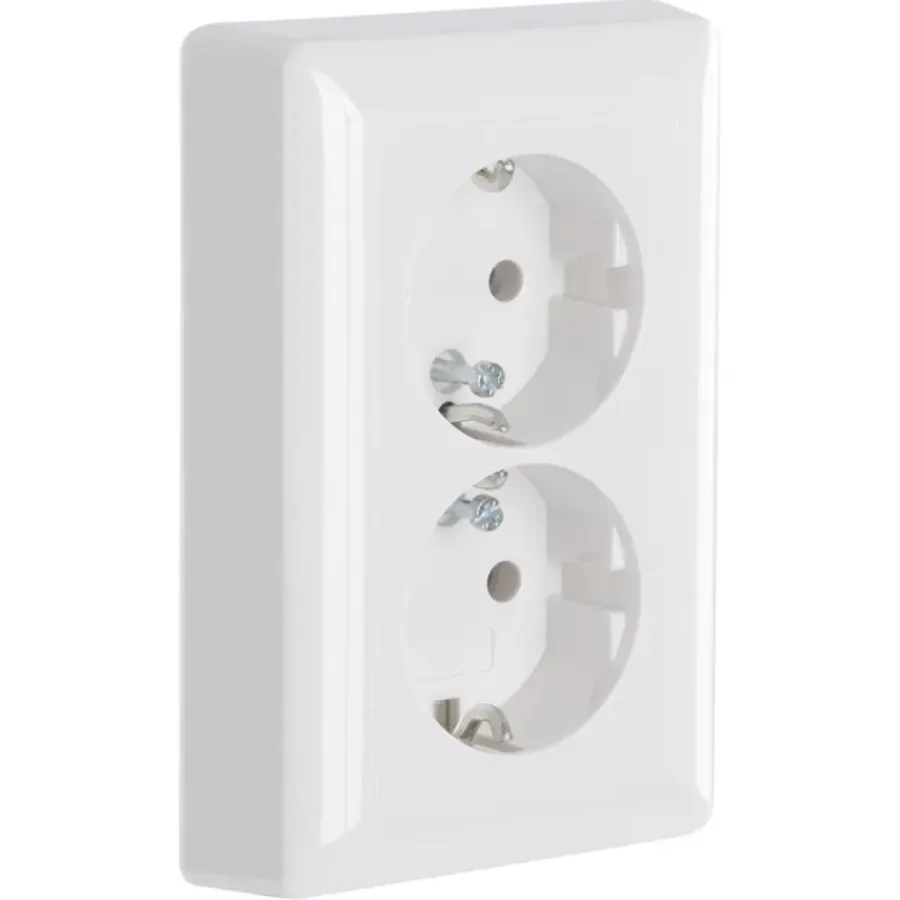 Inbouw Schakelmateriaal|Stopcontacten & Overige Contactdozen > Gira ST55 Inbouw Dubbel Geaard Stopcontact Wit