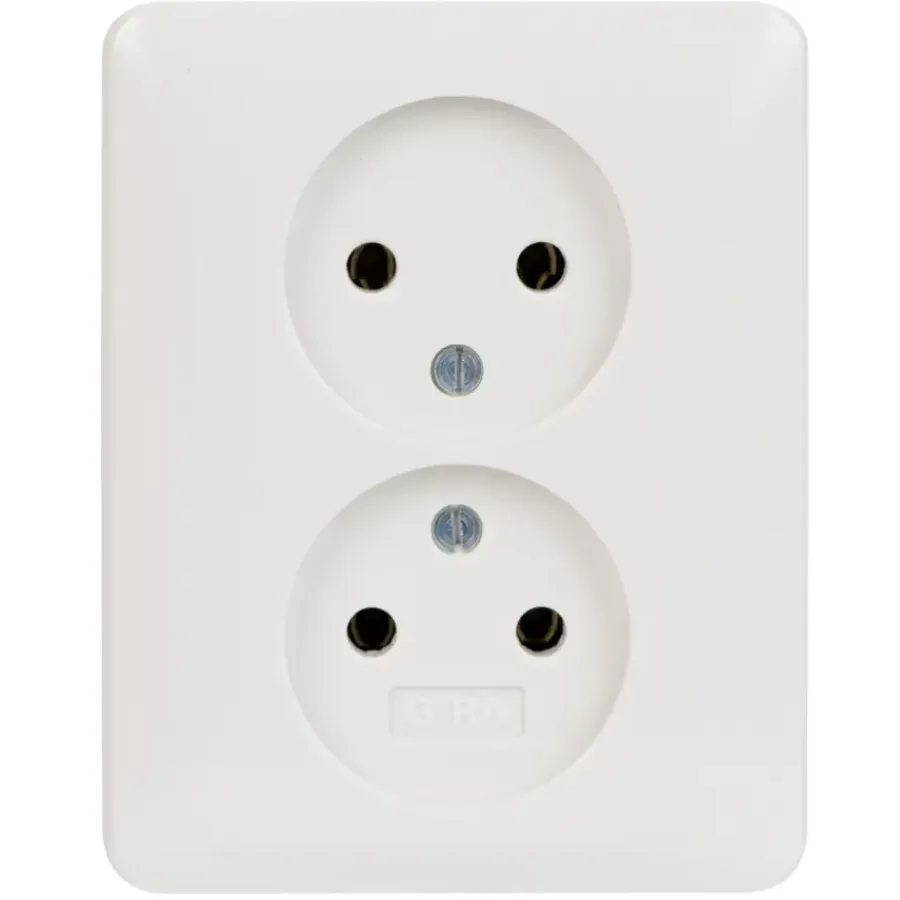 Inbouw Schakelmateriaal|Stopcontacten & Overige Contactdozen > Gira ST55 Inbouw Dubbel Stopcontact Wit