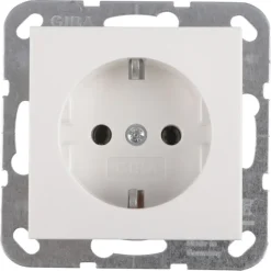 Inbouw Schakelmateriaal|Stopcontacten & Overige Contactdozen > Gira ST55 inbouw enkel geaard stopcontact wit