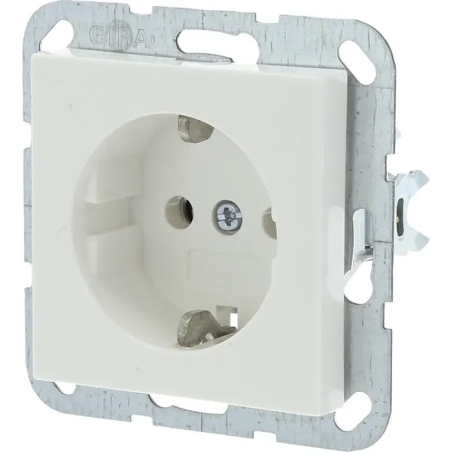 Inbouw Schakelmateriaal|Stopcontacten & Overige Contactdozen > Gira ST55 inbouw enkel geaard stopcontact wit