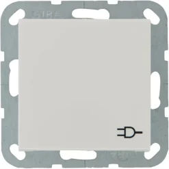 Inbouw Schakelmateriaal|Stopcontacten & Overige Contactdozen > Gira ST55 inbouw enkel geaard stopcontact met klep wit