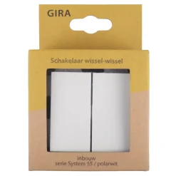 Schakelaars > Gira ST55 inbouw wissel-/wisselschakelaar wit