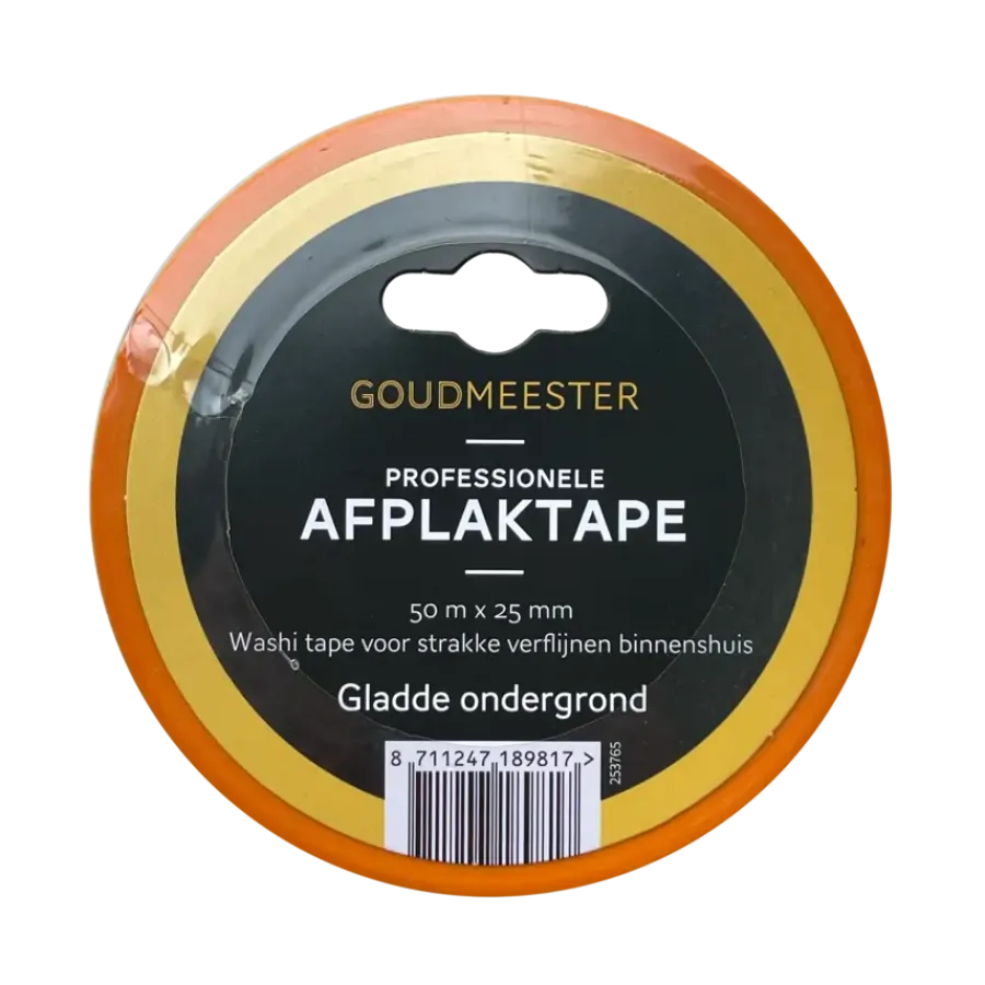 Afplaktape > Goudmeester professionele schilderstape gladde ondergrond 50 m x 25 mm