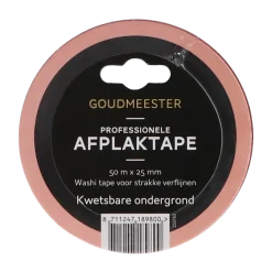 Afplaktape > Goudmeester professionele schilderstape kwetsbare ondergrond 50 m x 25 mm