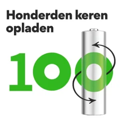 Batterijladers > GP Batterijlader + 4x oplaadbare batterijen AA 2100mAh ReCyko + Micro USB-lader