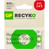 Batterijen|Oplaadbare Batterijen > GP Batterij Oplaadbaar AAA NiMH 850 mAh ReCyko 1,2V 4 stuks (3+1)