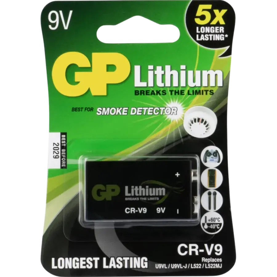 Batterijen > GP lithiumbatterij CR-V9 9 V
