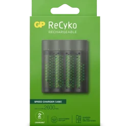 Batterijladers > GP ReCyko+ USB Rapid Batterijlader incl. 4 AA Batterijen