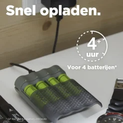 Batterijladers > GP ReCyko+ USB Rapid Batterijlader incl. 4 AA Batterijen