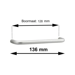 Greep Pascal aluminium 136mm