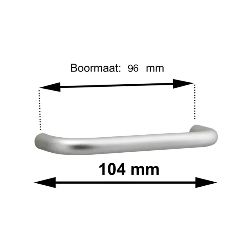 Greep Pim aluminium 104mm