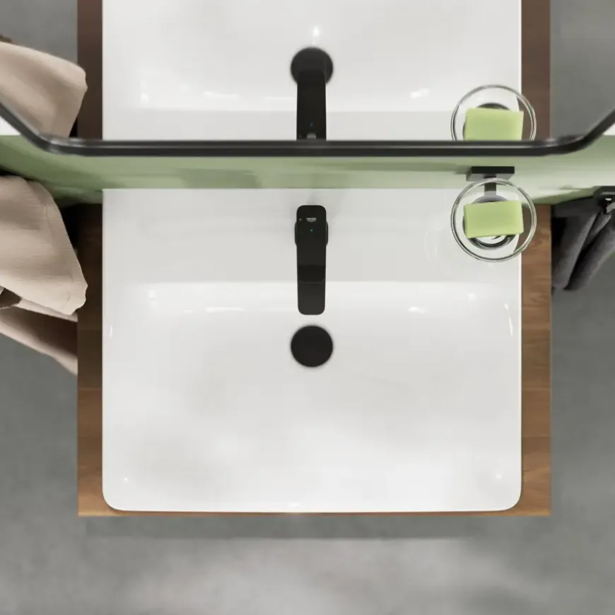 Grohe Dice wastafelmengkraan S-Size Push open Mat Zwart