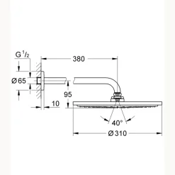 Grohe douchekop Rainshower Cosmopolitan hoofddouche 1 stand ø 31 cm supersteel