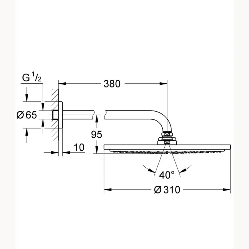 Grohe douchekop Rainshower Cosmopolitan hoofddouche 1 stand ø 31 cm supersteel