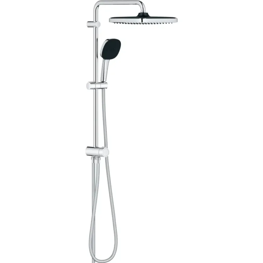 Grohe Douchesysteem Vitalio Comfort 250 Douchesysteem vierkant met omstelling, Max. 8,0L/M Bij 3 Bar Chroom - hartafstand kraan 15 cm