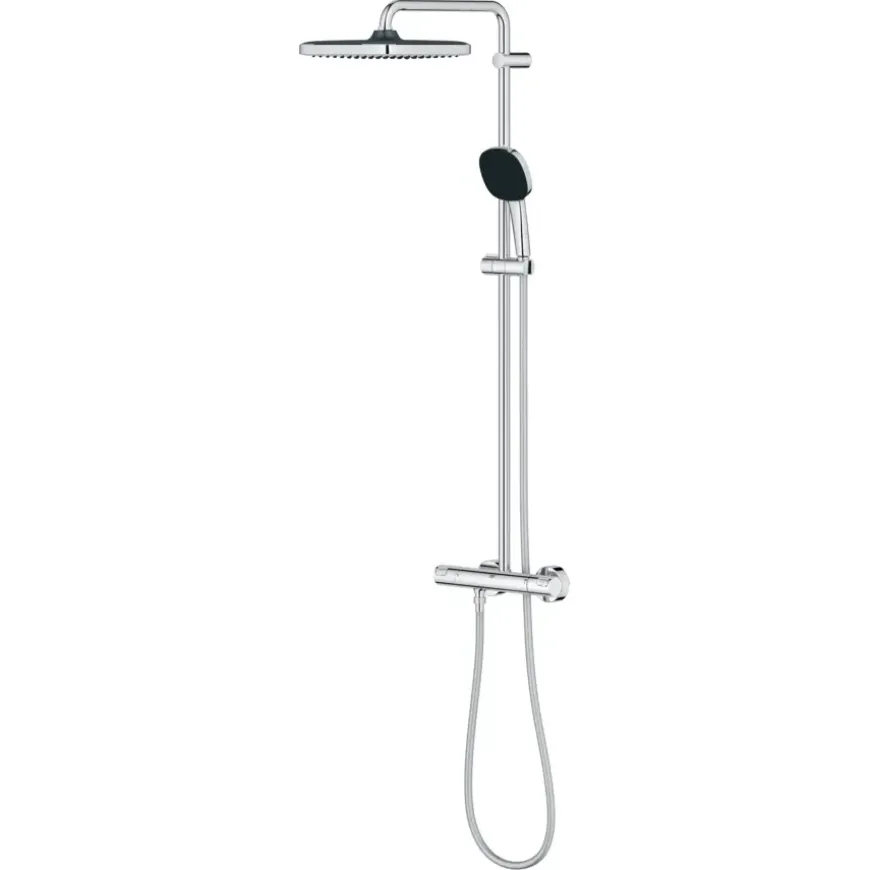 Grohe Douchesysteem Vitalio Comfort 250 met thermostaatkraan, Max. 8,0L/M Bij 3 Bar - Chroom - hartafstand kraan 15 cm