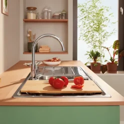 Grohe Keukenmengkraan Start Edge Hoge Uitloop Uittrekbare Mousseur Chroom