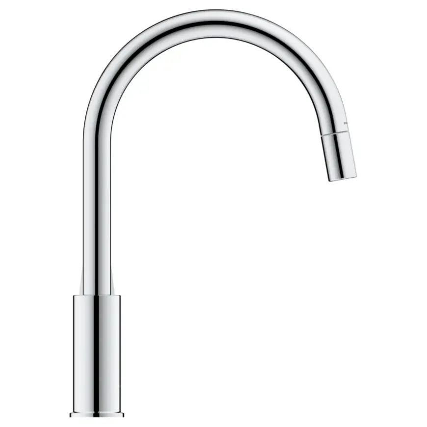 Grohe Keukenmengkraan Start Edge Hoge Uitloop Uittrekbare Mousseur Chroom