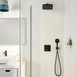 Grohe Precision Thermostat Perfect inbouw douchesysteem met Vitalio Comfort 250 hoofddouche vierkant Mat Zwart