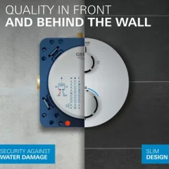 Grohe Precision Thermostat Perfect inbouw douchesysteem met Vitalio Comfort 250 hoofddouche vierkant Mat Zwart