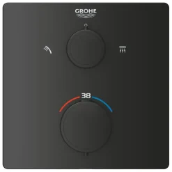 Grohe Precision Thermostat Perfect inbouw douchesysteem met Vitalio Comfort 250 hoofddouche vierkant Mat Zwart