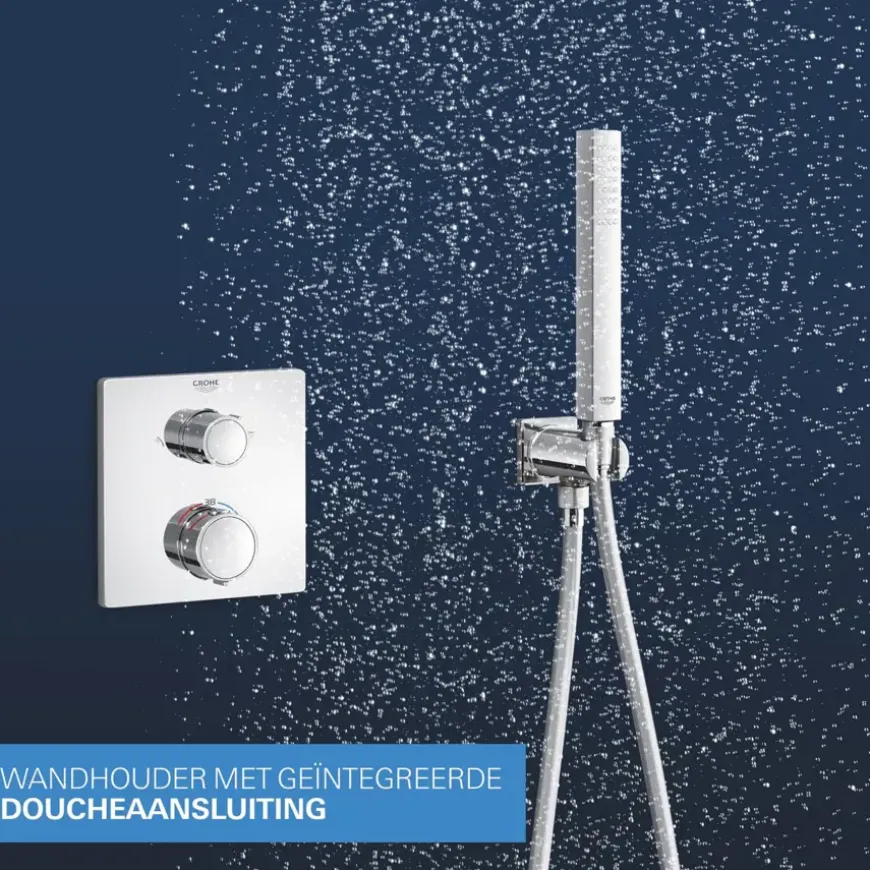 Grohe Precision Thermostat Perfect inbouw douchesysteem met Vitalio Rain Mono 310 hoofddouche vierkant Chroom
