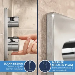 Grohe Precision Thermostat Perfect inbouw douchesysteem met Vitalio Comfort 250 hoofddouche vierkant Chroom
