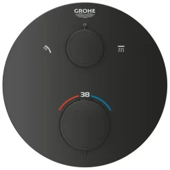 Grohe Precision Thermostat Perfect inbouw douchesysteem met Vitalio Comfort 250 hoofddouche rond Mat Zwart