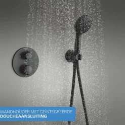 Grohe Precision Thermostat Perfect inbouw douchesysteem met Vitalio Comfort 250 hoofddouche rond Mat Zwart